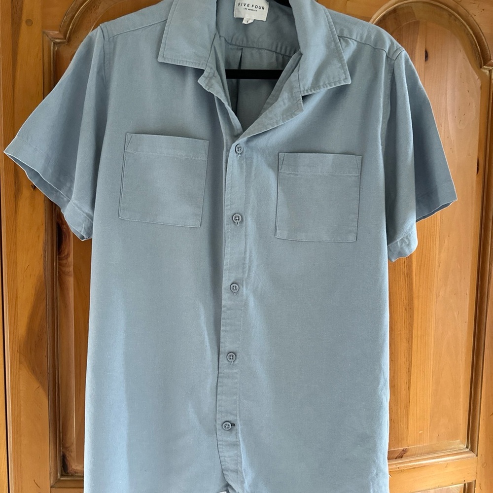 Five Four Men's Blue Casual Button Down Shirt